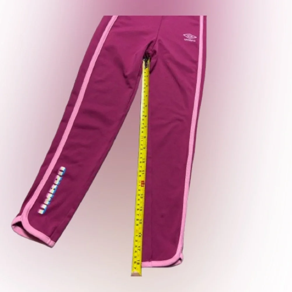 Umbro Kids' Magenta Leggings with Pink Stripes